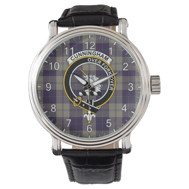Montre Clan classique intemporel Cunningham robe bleu Tar (devant)