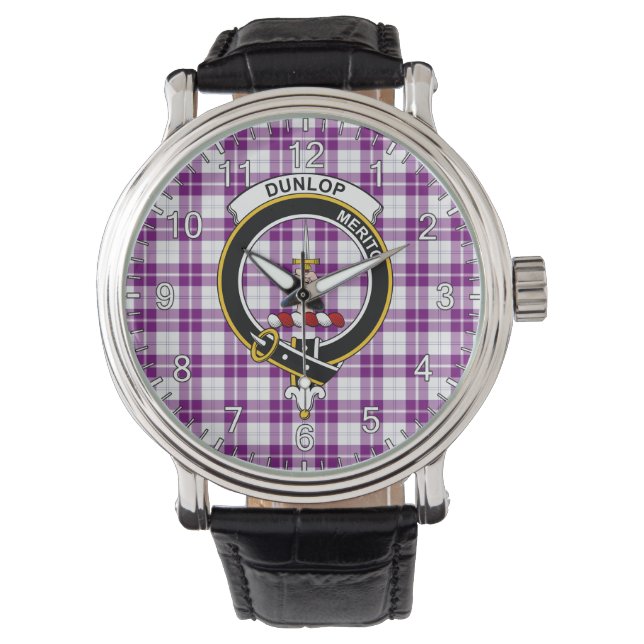Montre Clan classique intemporel Dunlop robe tatan insign (devant)