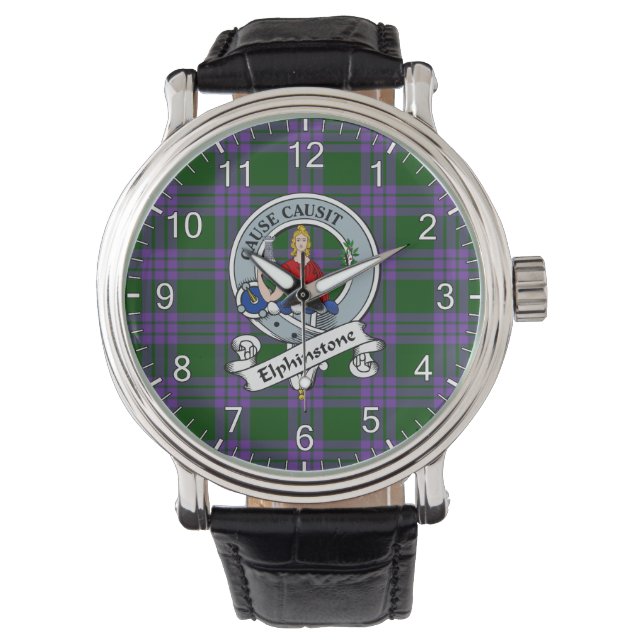 Montre Clan classique intemporel Elphinstone Badge Tartan (devant)