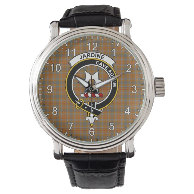 Montre Clan classique intemporel Jardine Tartan Badge Pla (devant)