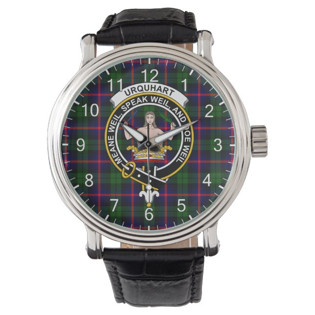 Montre Clan classique intemporel Urquhart Tartan Badge Pl (devant)