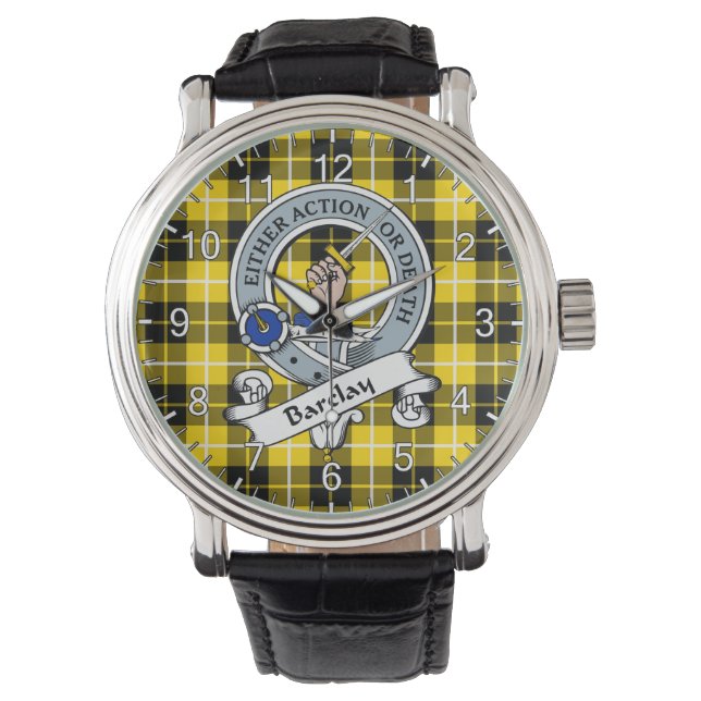 Montre Clan classique sans temps Barclay Badge Tartan Pla (devant)