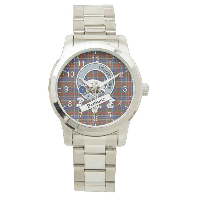 Montre Clan classique sans temps Bethune Badge Tartan Pla (devant)