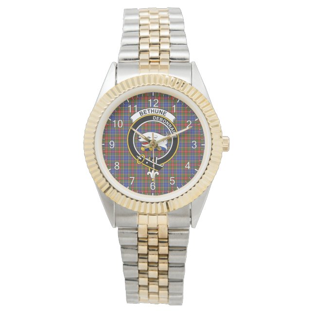 Montre Clan classique sans temps Bethune Tartan Badge Pla (devant)