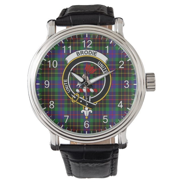 Montre Clan classique sans temps Brodie Chasse Tartan Bad (devant)