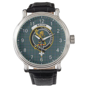 Montre Clan Classique Sans Temps Broun Insigne Tartan Mod