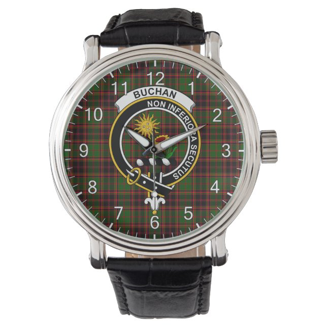 Montre Clan Classique Sans Temps Buchan Tartan Badge Plai (devant)