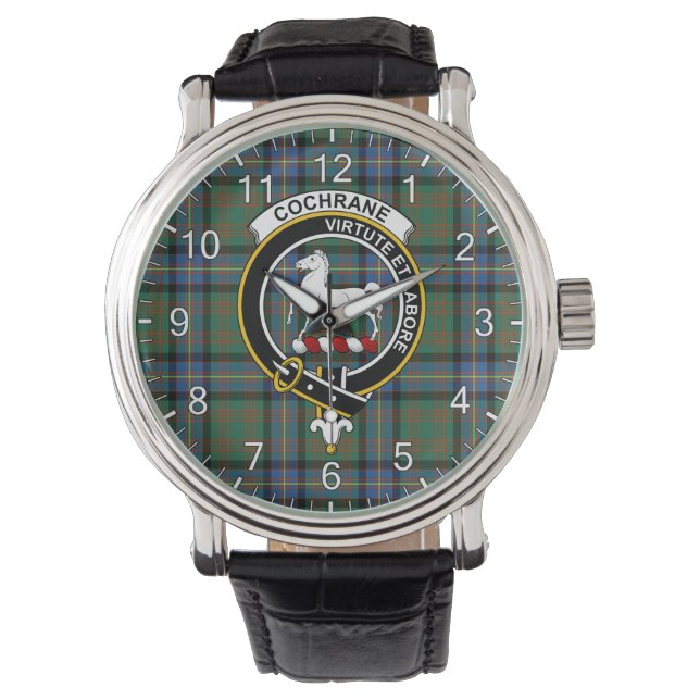 Montre Clan classique sans temps Cochrane Ancien Tartan B (devant)