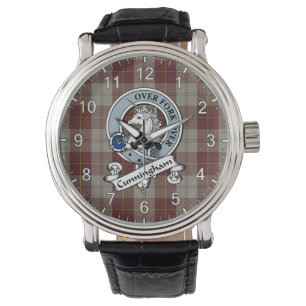 Montre Clan classique sans temps Cunningham Burgundy Badg