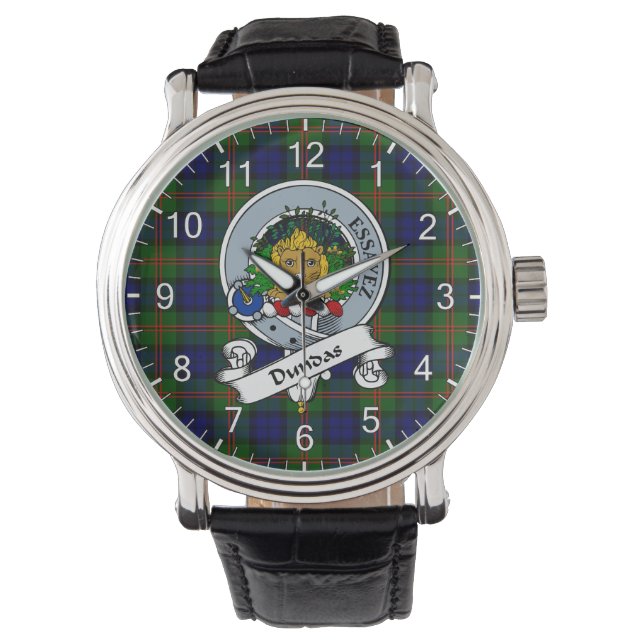 Montre Clan classique sans temps Dundas Badge Tartan Watc (devant)