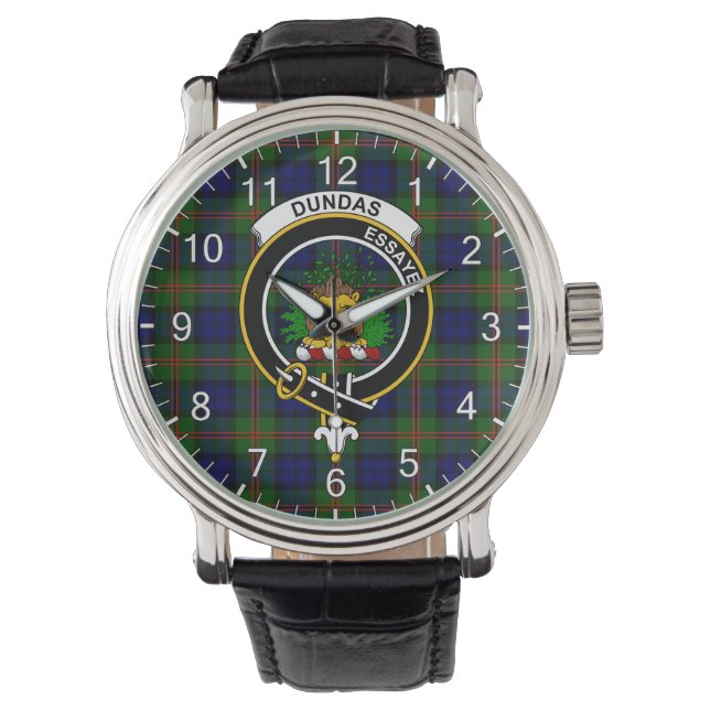 Montre Clan classique sans temps Dundas Tartan Badge Plai (devant)