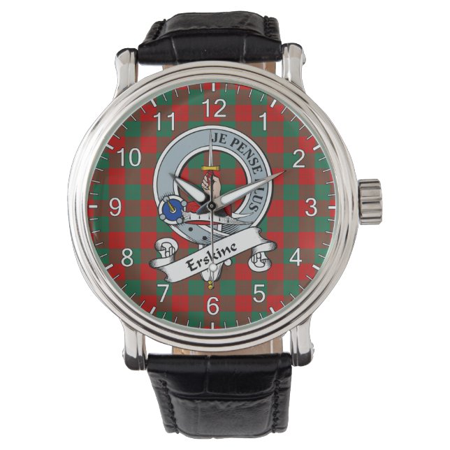 Montre Clan classique sans temps Erskine Badge Tartan Wat (devant)