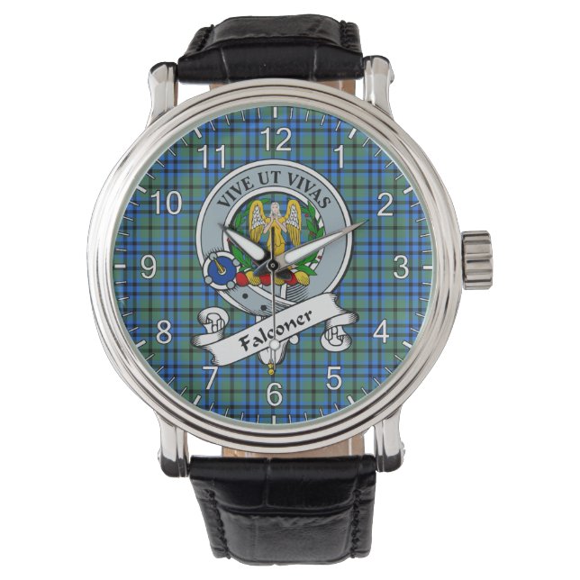 Montre Clan classique sans temps Falconer Badge Tartan Wa (devant)
