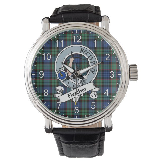 Montre Clan classique sans temps Fletcher Badge Tartan Wa (devant)