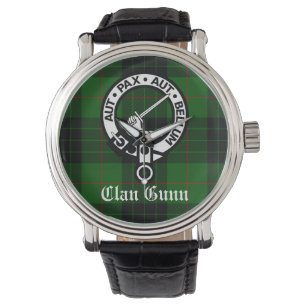 Montre Clan Gunn Crest Badge et Tartan