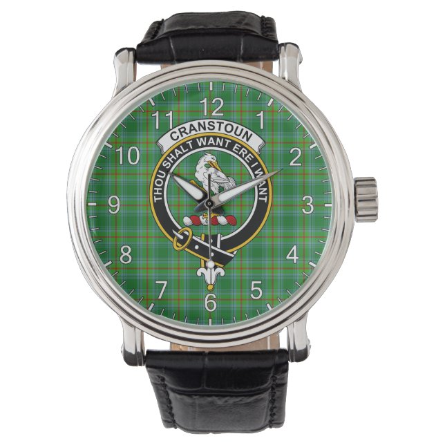 Montre Clan sans temps classique Cranstoun Ancien Tartan  (devant)