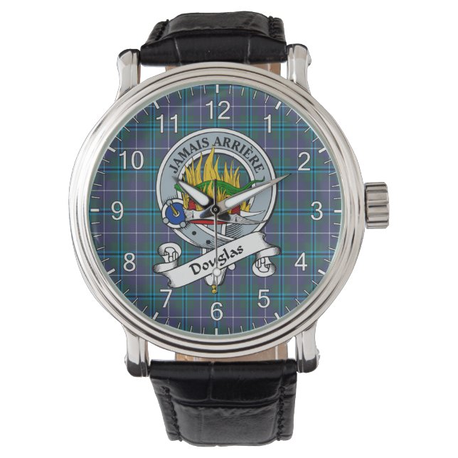 Montre Clan sans temps classique Douglas Badge Tartan Wat (devant)