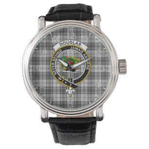 Montre Clan sans temps classique Douglas Grey Tartan mode
