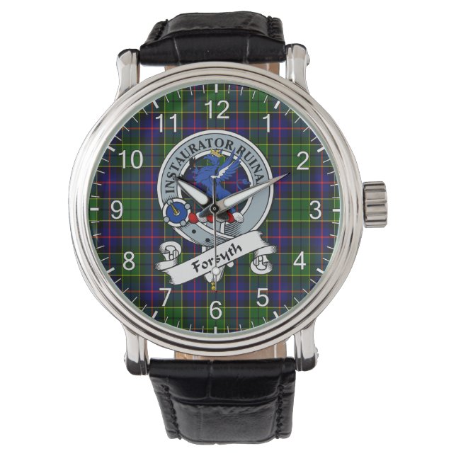 Montre Clan sans temps classique Forsyth Badge Tartan Wat (devant)