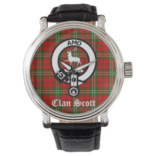 Montre Clan Scott Crest Badge et Tartan