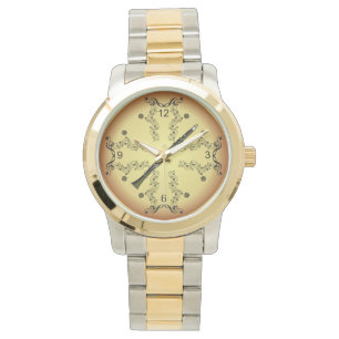 Montre Clarinet ~ Scroll musical ~ Arrière - plan d'or ~