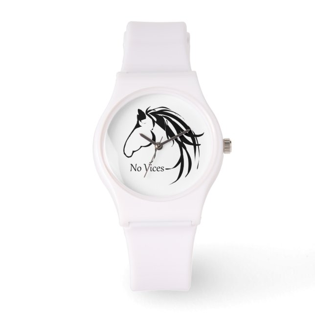 Montre Classic Horse Head Logo Chevaux Pas de Vices Citat (Recto)