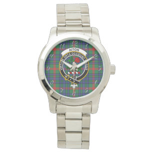 Montre Classic intemporel Clan Aiton Tartan Plaid G antiq