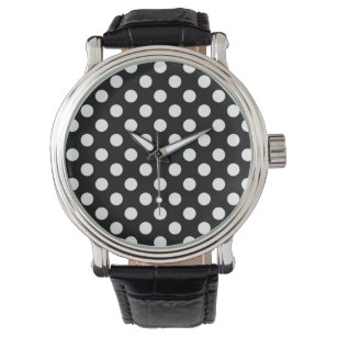 Montre Classic noir et blanc Polka Dot Watch