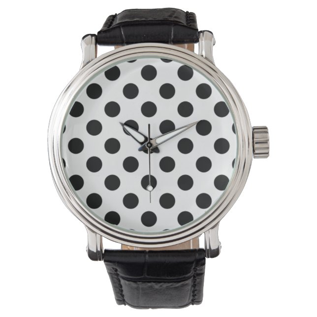Montre Classic noir et blanc Polka Dot Watch (devant)