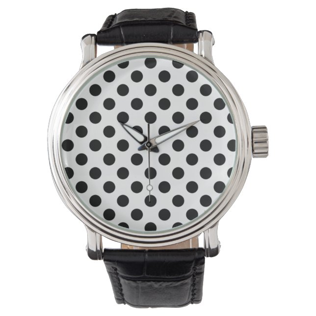 Montre Classic noir et blanc Polka Dot Watch (devant)