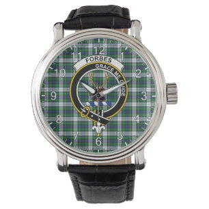 Montre Classic Sans Temps Clan Forbes Robe Tartan Badge P