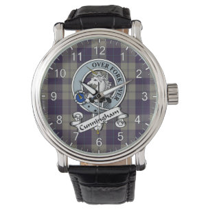 Montre Classic Timeless Clan Cunningham robe Bleu Badge