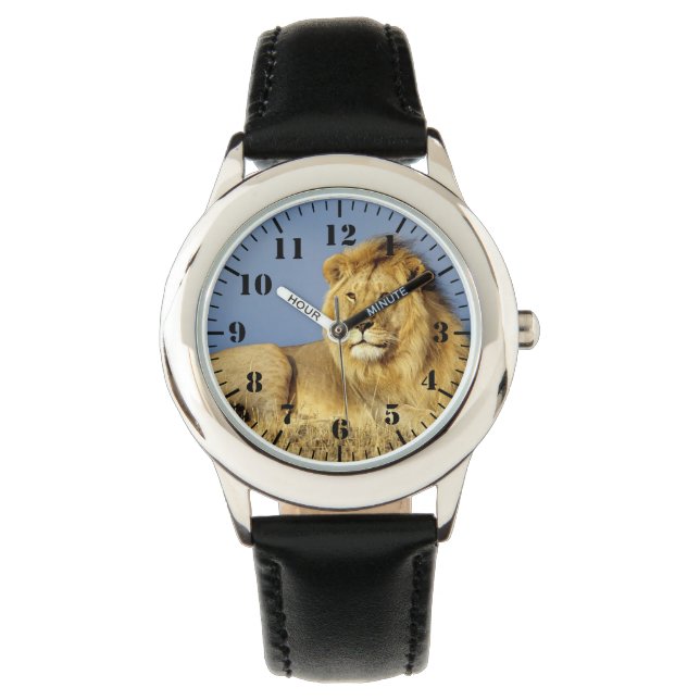 Montre Classique Enfants / Lion de la faune (devant)