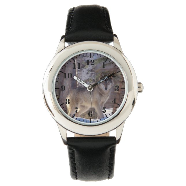Montre Classique Enfants / Loup de la faune (devant)