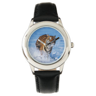 Montre Classique Enfants/Tigre de la Faune
