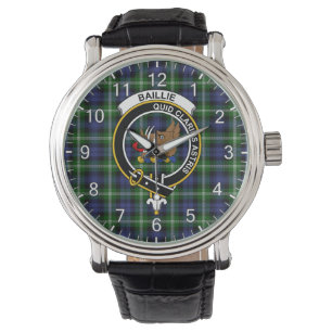 Montre Classique intemporel Clan Baillie Tartan Badge Pla