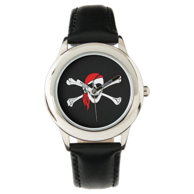 Montre classique pour enfants/crâne pirate (devant)