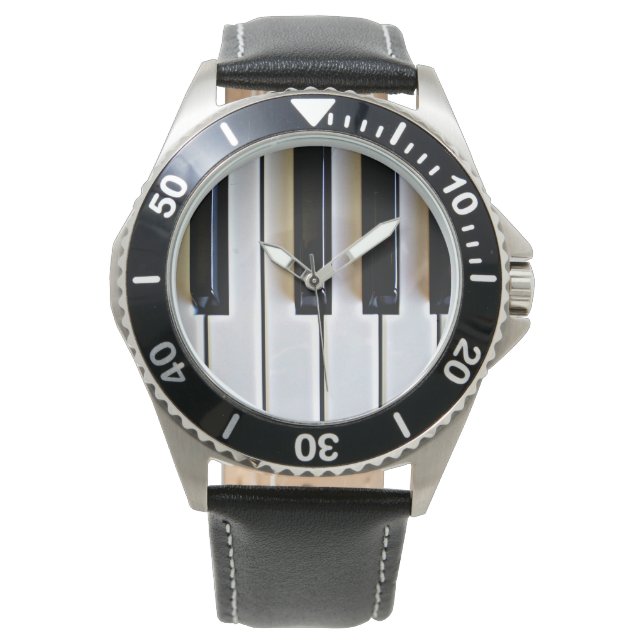 Montre Clavier - noir et blanc (devant)