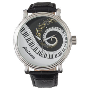 Montre Clés de piano et notes personnalisables de musiqu