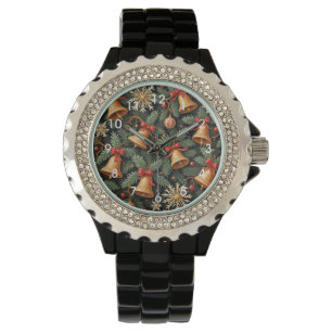 Montre Cloches de Fêtes, Motif Décoratif de Noël,