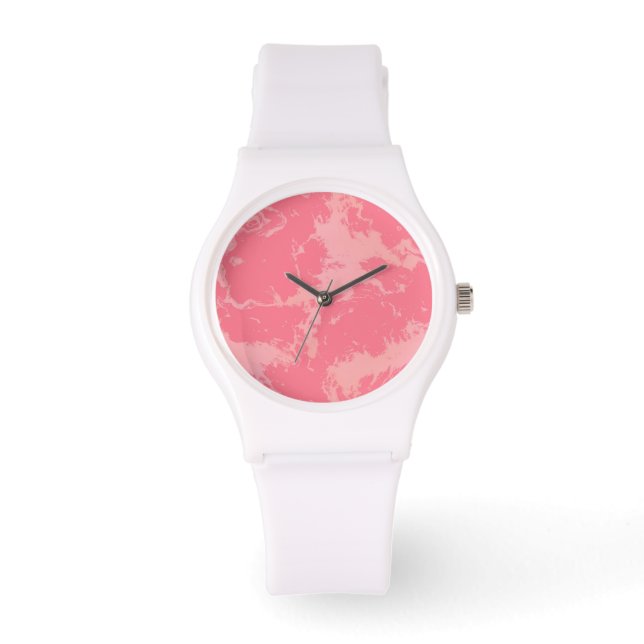 Montre Cloud marbré rose abstrait (Recto)