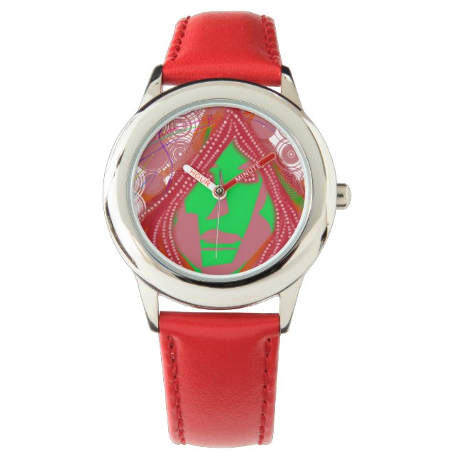Montre Clown Steampunk Stainless Steel Red Watch (devant)