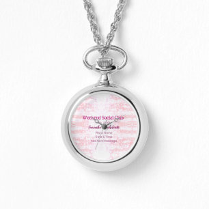 Montre club social de week-end rose paillettes enterremen