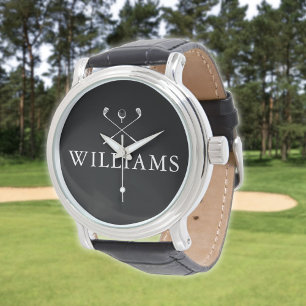 Montre Clubs de golf personnalisés nom noir et blanc