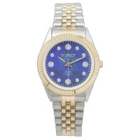 Cobalt Blue Star of David Diamond Dial Nom personn