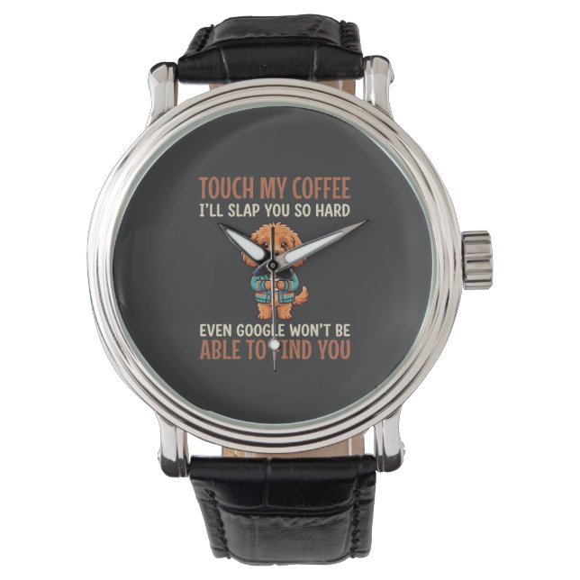 Montre Cockapoo Amoureux de Café Drôle (devant)