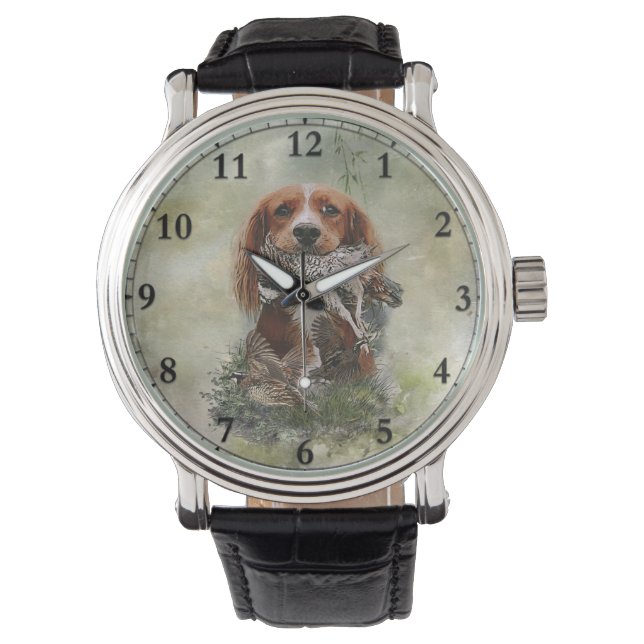 Montre Cocker Spaniel avec perdrix gris (devant)