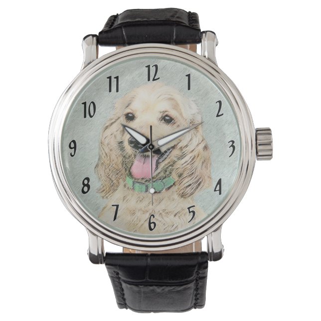 Montre Cocker Spaniel Buff Peinture - Art Chien original (devant)