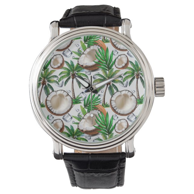Montre Cocotier Palm Tree Tropical Motif Design (devant)