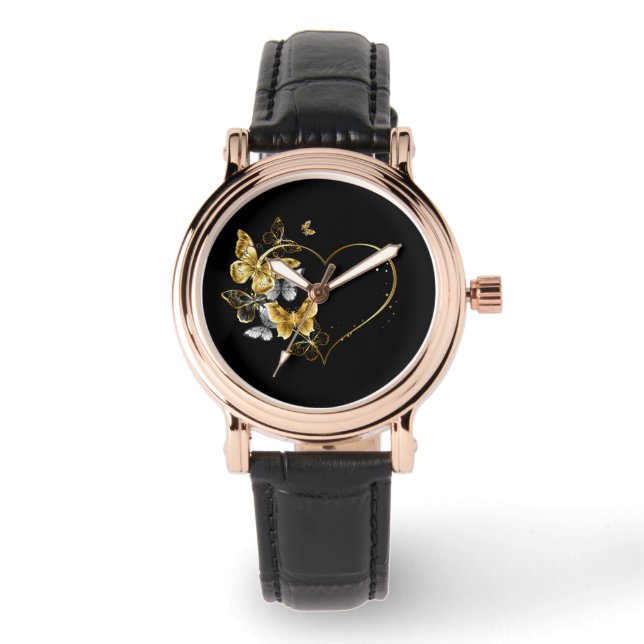 Montre Coeur aux papillons d'or (Recto)